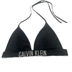Calvin Klein black logo Swim Top